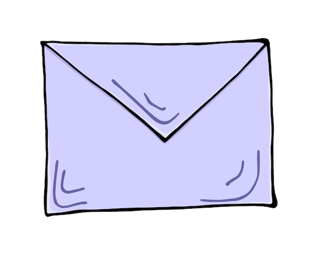 Plik wektorowy koperta pocztowa wykonana z papierowej korespondencji przesyłania informacji doodle linearna kreskówka