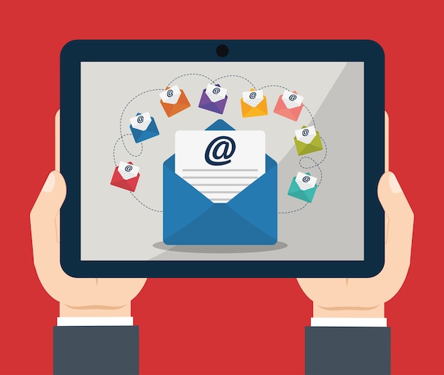 koperta tabletka e-mail marketing wyślij ikona