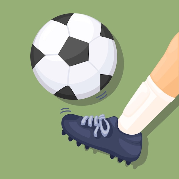 Kopnięcie Piłki Nożnej Symbol Kreskówka Wektor Ilustracji
