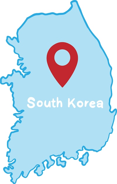 Plik wektorowy korea południowa mapa ilustracja materiał podróż wektor kolor korea południowa