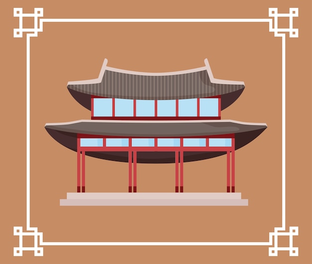 Plik wektorowy korea południowa tradycyjny budynek ikona