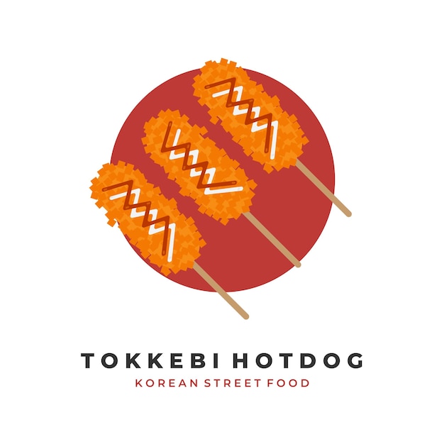 Koreański Street Food Tokkebi Hotang Ilustracja Logo