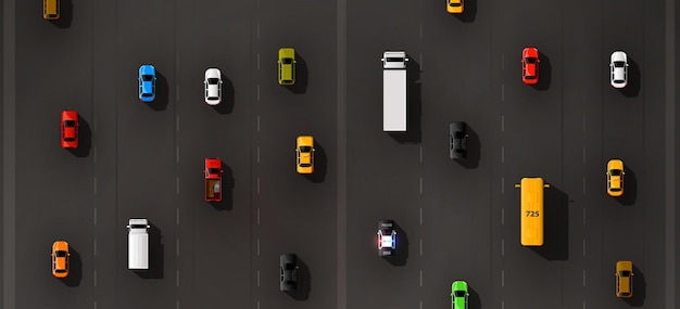 Korek na drodze Transport drogowy Samochody i koncepcja transportu Vector background