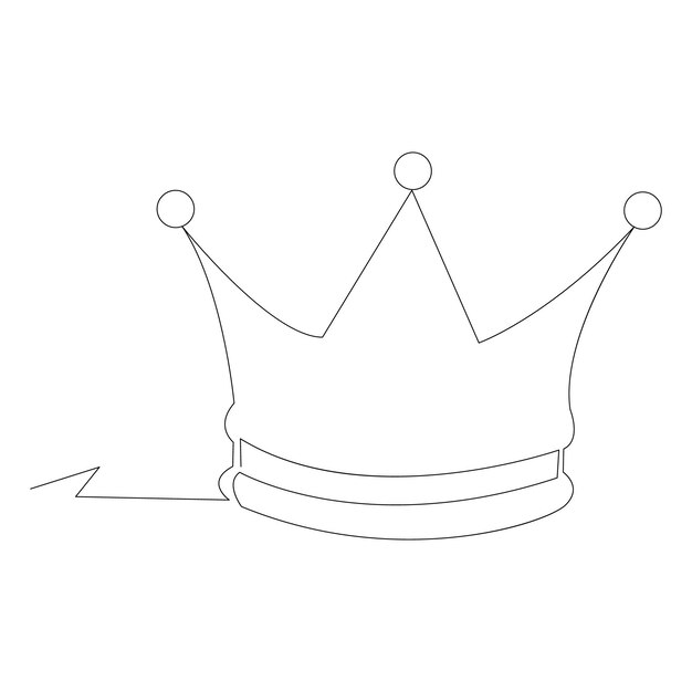 Plik wektorowy korona królewska ciągły rysunek i ilustracja wektorowa jednej linii