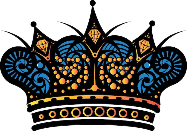Plik wektorowy korona książęca z kolorową dekoracją na przezroczystym tle