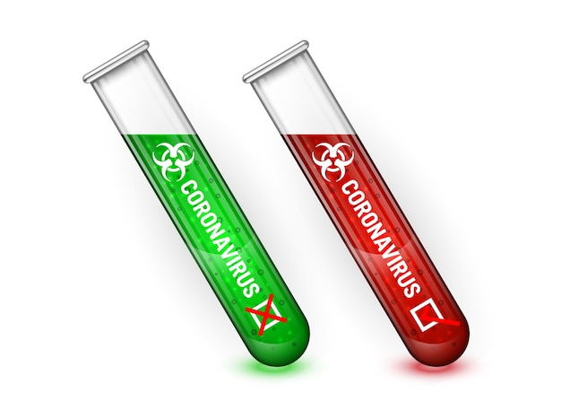 Koronawirus Wybuch. Ilustracja Zielone I Czerwone Rurki.
