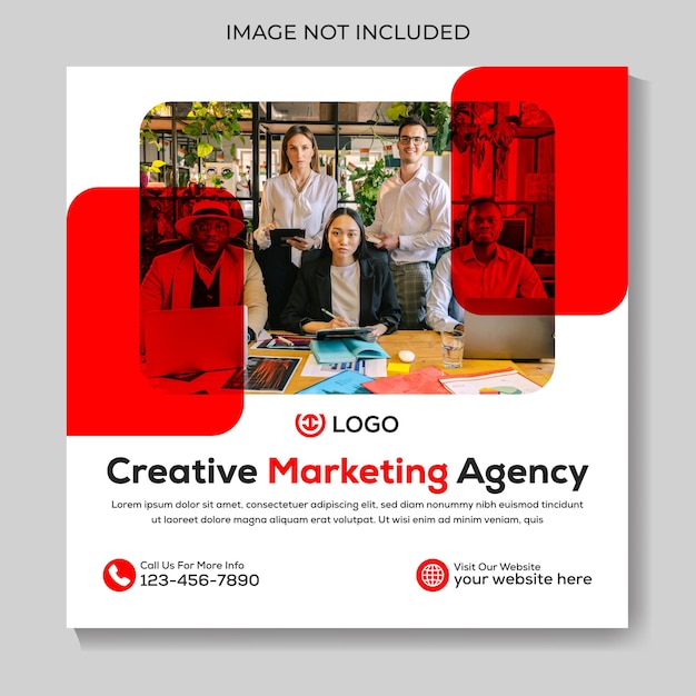 Plik wektorowy korporacyjna agencja kreatywnego marketingu w mediach społecznościowych projekt postu nowoczesny kwadratowy szablon banera internetowego