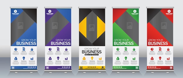 Korporacyjny banner z nowoczesnym i abstrakcyjnym projektem dla stoiska x
