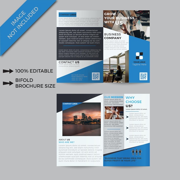 Plik wektorowy korporacyjny biznes bifold broszura projektowanie szablon - minimalna prosta ilustracja wektorowa dla twojej kompa