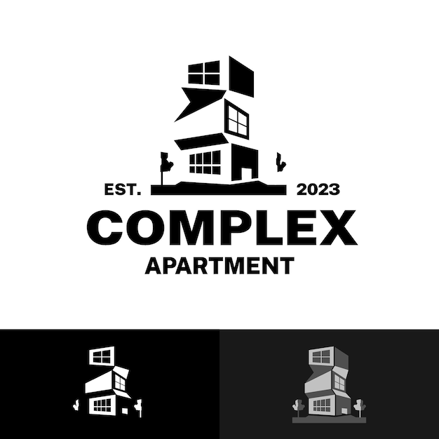 Plik wektorowy korporacyjny kompleks biznesowy apartamentowiec logo nieruchomości