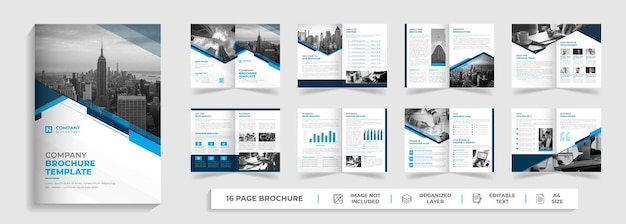 Korporacyjny Nowoczesny 16-stronicowy Bifold Wielostronicowy Szablon Broszury O Kreatywnym Kształcie