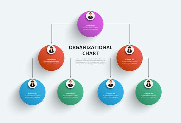 Korporacyjny Schemat Organizacyjny Z Ikonami Awatara Biznesowego