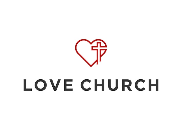 Kościół Miłość Logo Szablon Projektu Wektor
