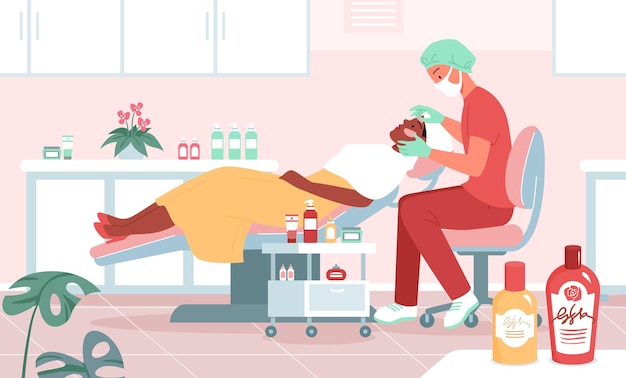 Kosmetologia medycyna pielęgnacja skóry kosmetolog wykonujący zabiegi kosmetyczne dermal beauty procedury w cosme
