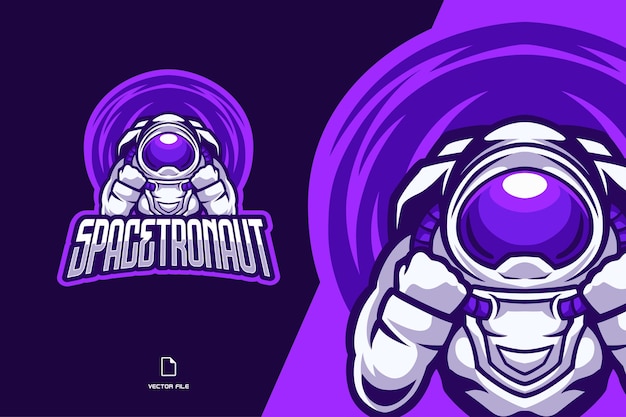 Kosmiczna Astronauta Maskotka Logo Esport Ilustracja Dla Zespołu Gry