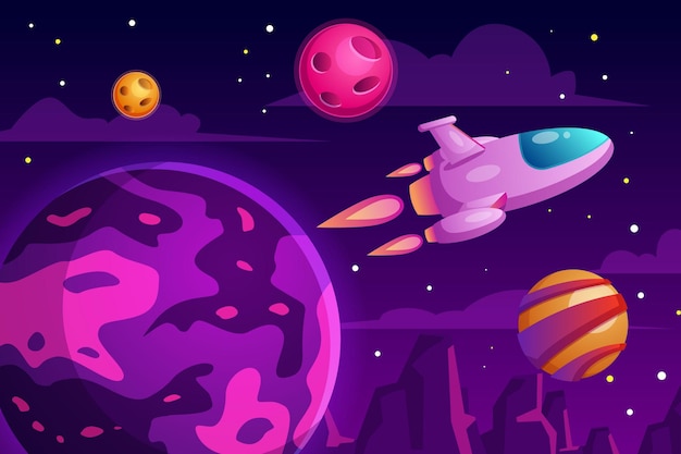 Kosmiczna ilustracja z fantastyką naukową
