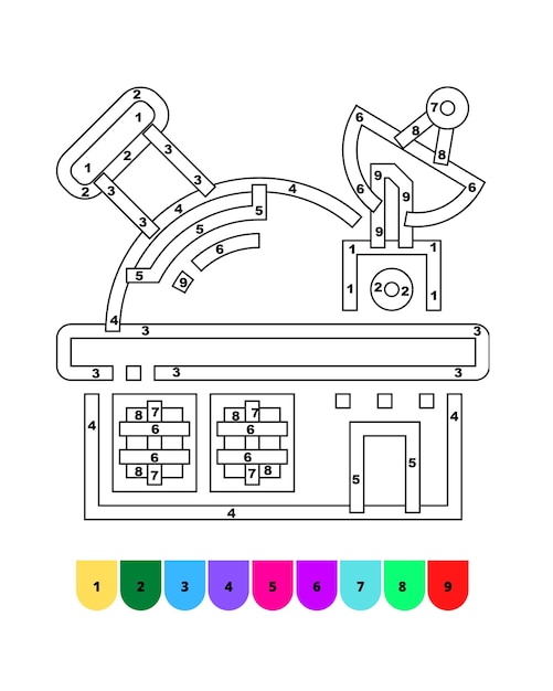 Kosmiczne Kolorowanki Dla Dzieci Koloruj Według Numerów Przestrzeni