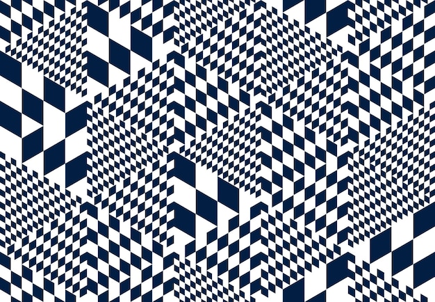 Kostki 3D bezszwowe tło wektor wzór, romb i trójkąty bloki wymiarowe, architektura i budownictwo, geometryczny wzór.