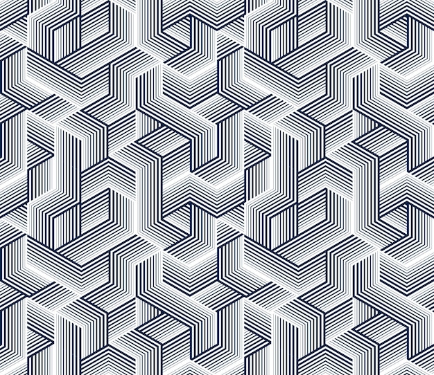 Kostki 3D bezszwowe tło wektor wzór, wyłożone blokami wymiarowymi, architektura i budownictwo, geometryczny wzór.