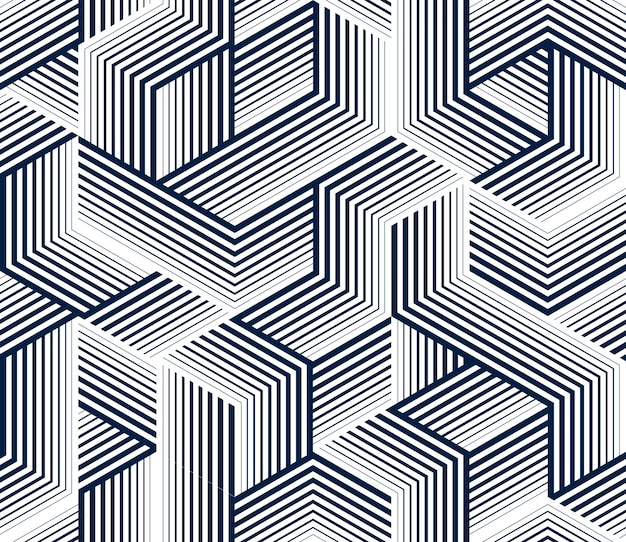 Kostki 3D bezszwowe tło wektor wzór, wyłożone blokami wymiarowymi, architektura i budownictwo, geometryczny wzór.