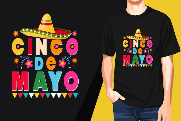 Plik wektorowy koszula z napisem cinco de mayo