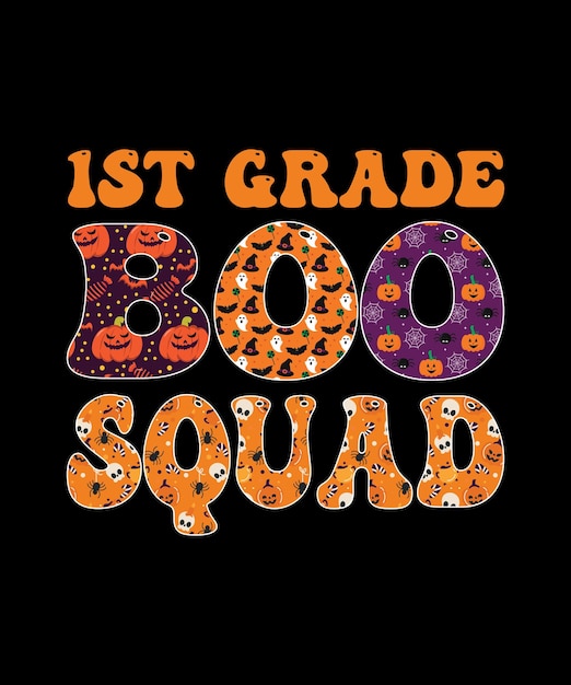 Koszulka 1. Klasy Boo Squad Halloween Nauczyciel