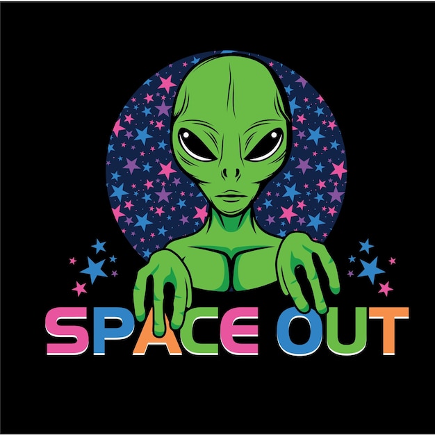 Koszulka Alien SVG Design wektorowy Alien