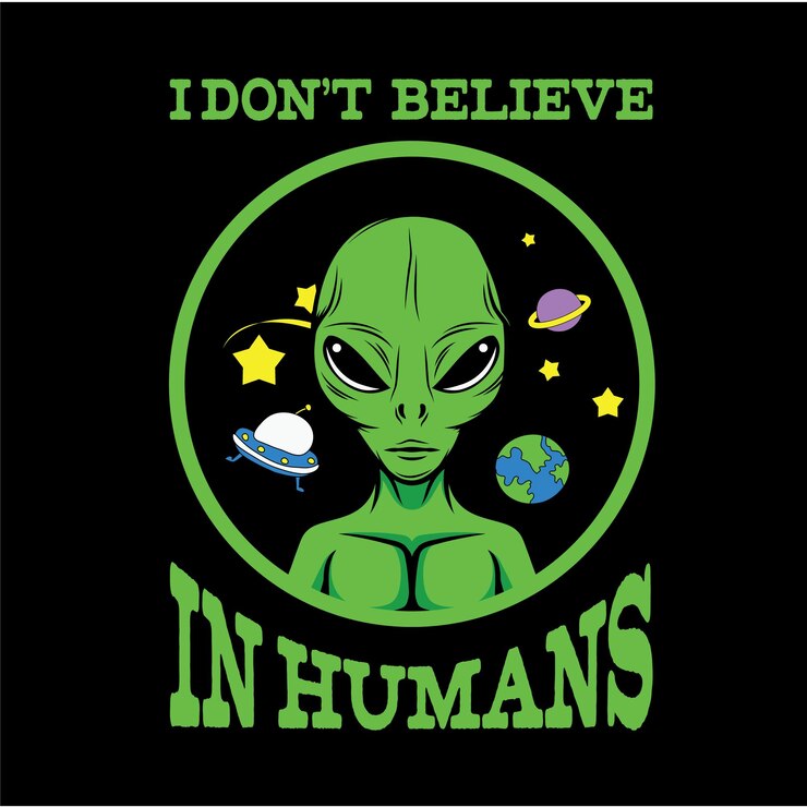 Wektor koszulka alien svg design wektorowy alien