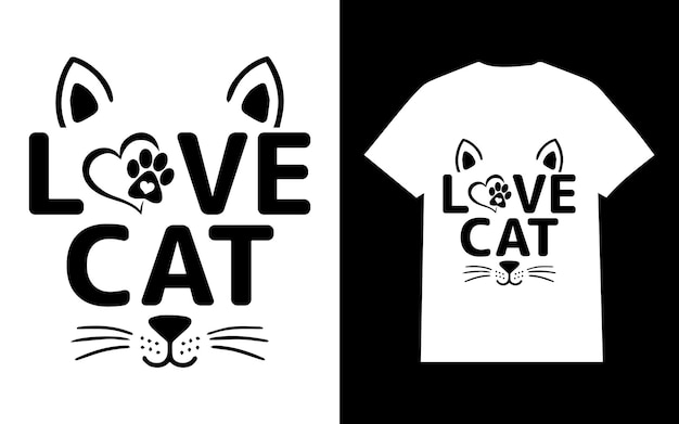 Plik wektorowy koszulka love cat svg