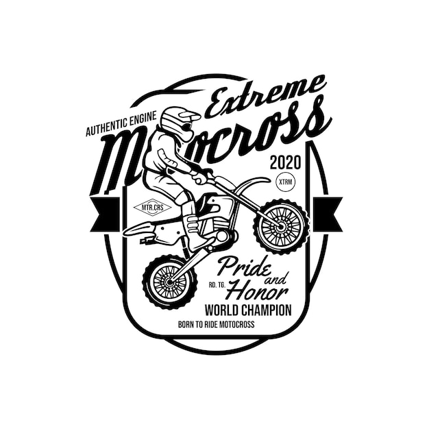 Plik wektorowy koszulka motocross design authentic engine