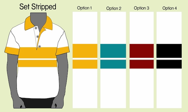 Plik wektorowy koszulka polo poziome paski vector striped koszulka polo szablon wektor stripped na koszulkę polo