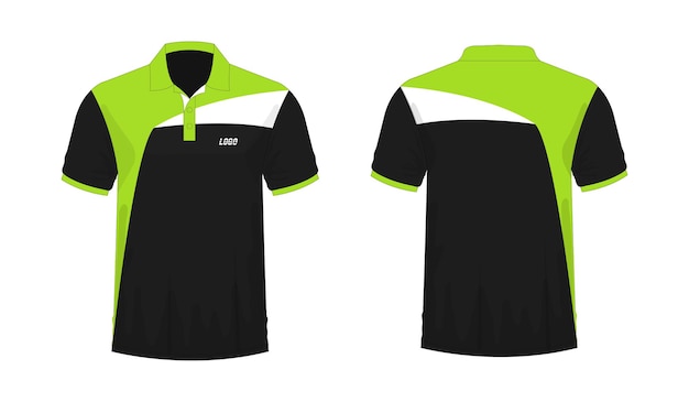 Koszulka Polo Zielono-czarny Szablon