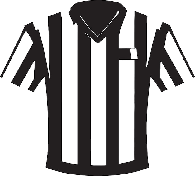 Plik wektorowy koszulka sędziowska w czarno-białe paski z napisem „h” z przodu.