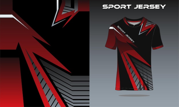 koszulka sportowa czerwona gradacja szarości