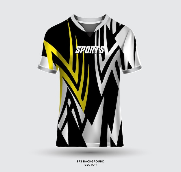 Koszulka Sportowa I T Shirt Projekt Wektor Makieta Koszulki Piłkarskiej Do Wyścigów Koszulka Piłkarska Do Gier Jednolity Widok Z Przodu