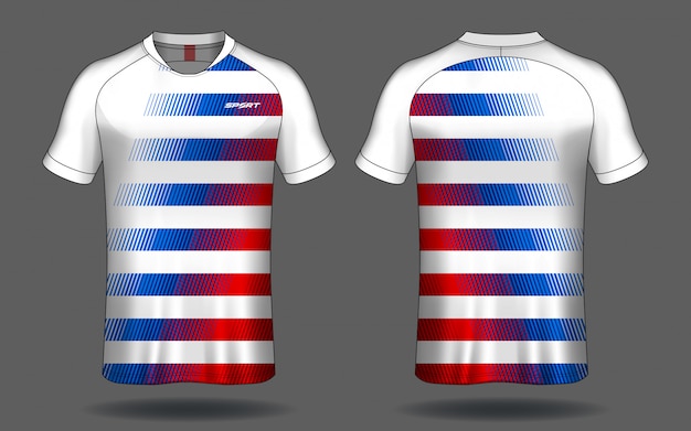 Koszulka sportowa z jerseyu piłkarskiego.