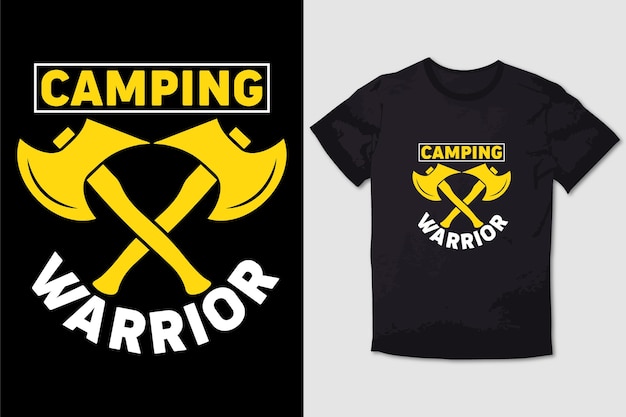 Plik wektorowy koszulka turystyczna camping warrior