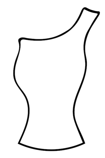 Plik wektorowy koszulka z jednym paskiem kobiety ubrania z wąską talią doodle styl ladies letni strój