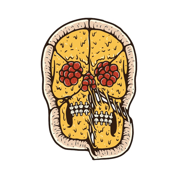 Koszulka Z Motywem Pizzy Skull Skull