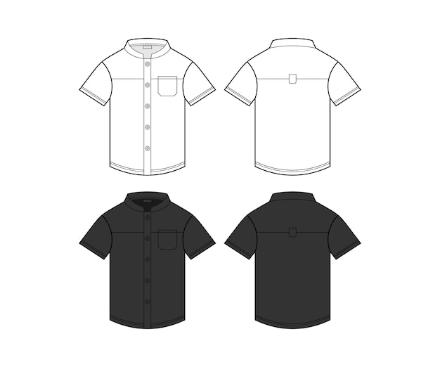 Plik wektorowy koszulki polo z długim rękawem flat line art mock up vector