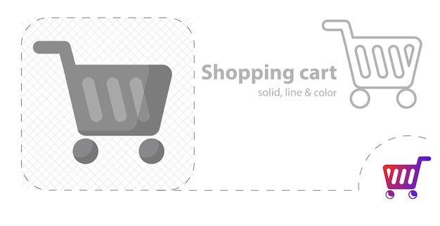 Plik wektorowy koszyk na białym tle płaski ilustracja ikona linii koszyka na zakupy