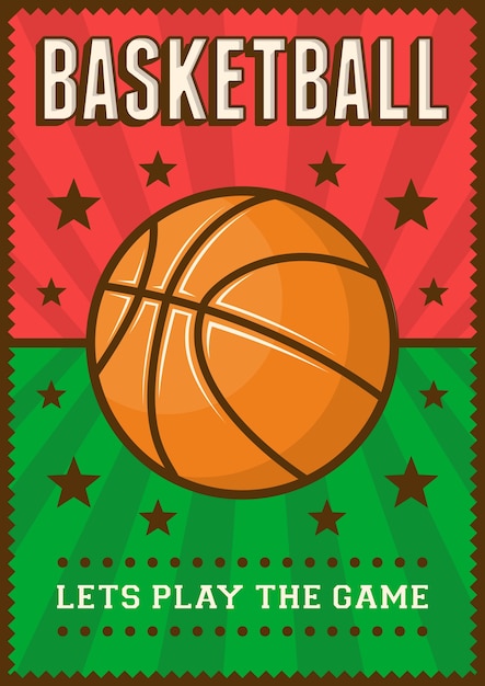 Koszykówka Sport Retro Pop Art Poster Signage