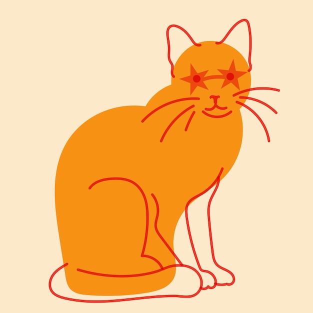 Plik wektorowy kot avatar odznaka plakat logo szablony drukuj ilustracji wektorowych