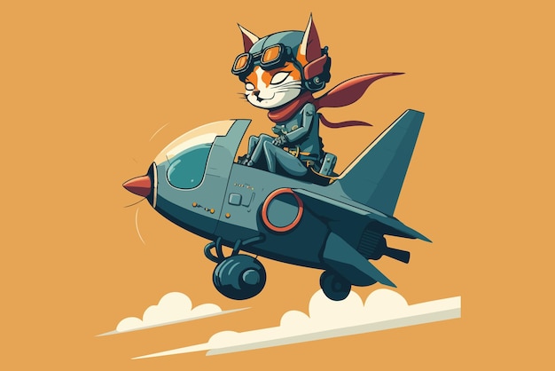 Kot jedzie samolotem ilustracji wektorowych