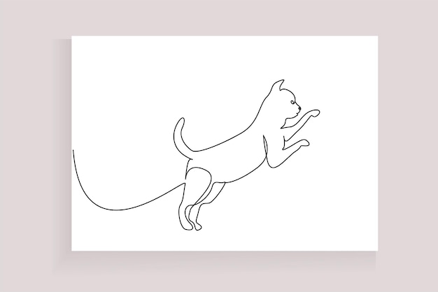 kot ładny zabawa szczęśliwy spokój głowa minimalistyczna grafika liniowa