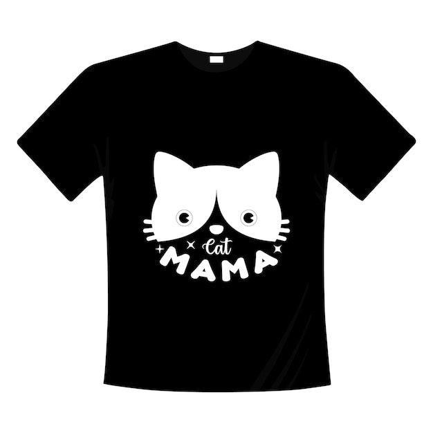 Plik wektorowy kot mama śmieszne napisy z cytatami projekt koszulki