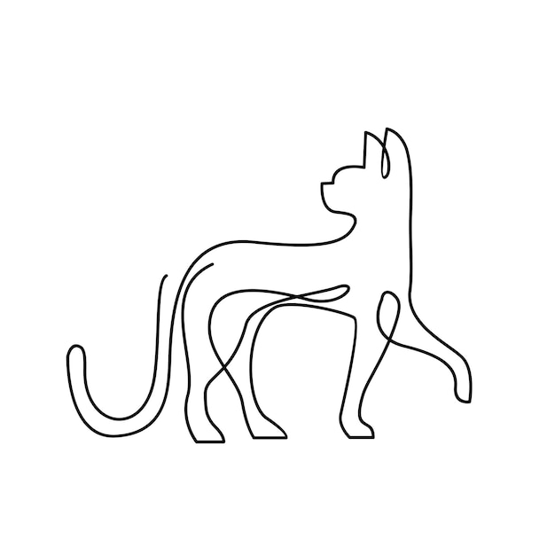 Plik wektorowy kot pojedynczej linii logo ikona ilustracja projektu
