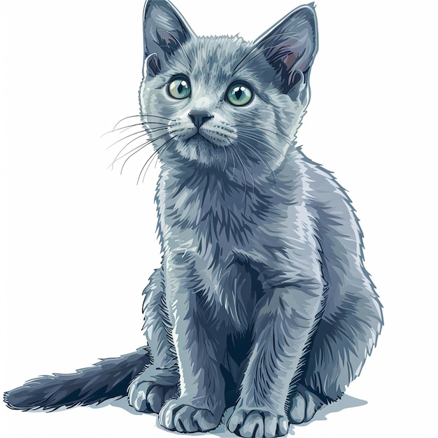 Plik wektorowy kot syjamski siedzący na białym tle ilustracja ręcznie narysowana wektorowo