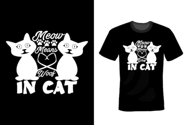 Plik wektorowy kot t shirt projekt typografii vintage