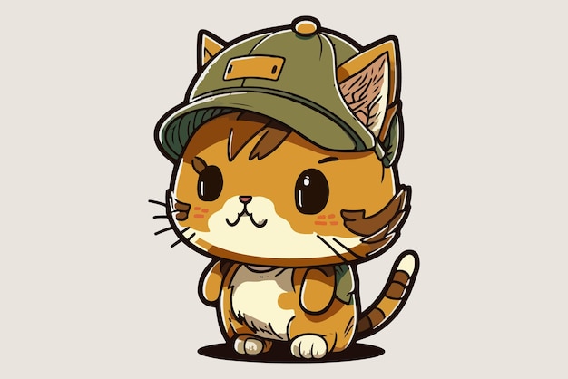 Kot ubrany w kapelusz ilustracji wektorowych